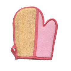 Мочалка з люфи рукавичка Рожева