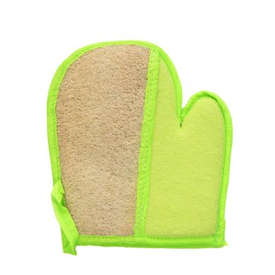 Мочалка з люфи рукавичка Зелена