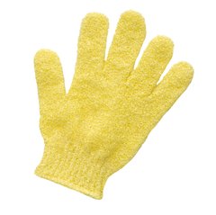 Мочалка рукавиця "Жовта" (5 пальців)